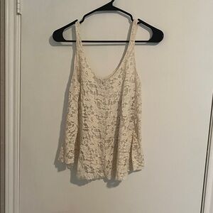 American Eagle Cream Lace Women’s Tank Top Sleeveless Blouse Size Small